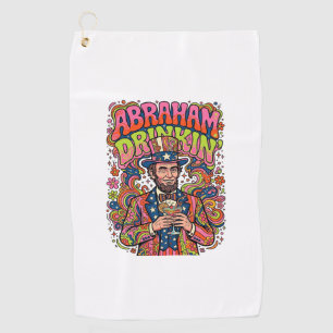 Patriotischer Abraham Trinkender Retro Golfhandtuch