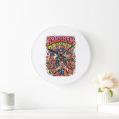 Patriotischer Abraham Trinkender Retro Große Wanduhr (Zuhause)