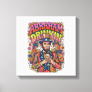 Patriotischer Abraham Trinkender Retro Leinwanddruck