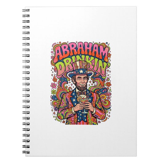 Patriotischer Abraham Trinkender Retro Notizblock (Vorderseite)