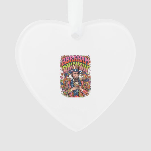 Patriotischer Abraham Trinkender Retro Ornament (Vorderseite)