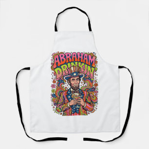 Patriotischer Abraham Trinkender Retro Schürze