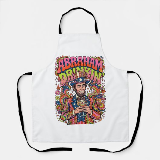 Patriotischer Abraham Trinkender Retro Schürze (Vorderseite)