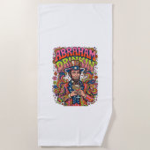 Patriotischer Abraham Trinkender Retro Strandtuch (Vorderseite)
