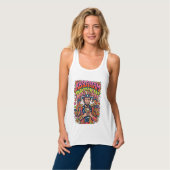 Patriotischer Abraham Trinkender Retro Tank Top (Vorderseite Vollansicht)