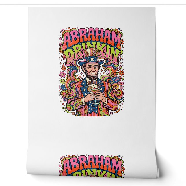 Patriotischer Abraham Trinkender Retro Tapete (Abrollen)