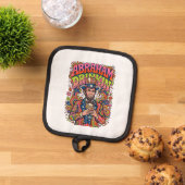 Patriotischer Abraham Trinkender Retro Topflappen (Oben Unten)