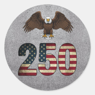 Patriotischer Adler 250 USA Semiquincentennial Runder Aufkleber