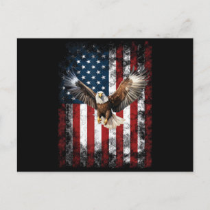 Patriotischer Adler 4. Juli USA Amerikanische Flag Feiertagspostkarte