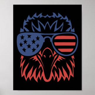 Patriotischer Adler 4. Juli USA Amerikanische Flag Poster