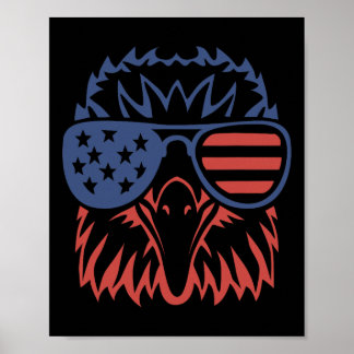 Patriotischer Adler 4. Juli USA Amerikanische Flag Poster
