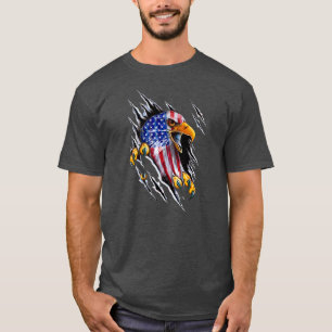 Patriotischer Adler 4. Juli USA Amerikanische Flag T-Shirt