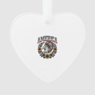 Patriotischer Adler Amerika Sonnenblume Vintage Ornament