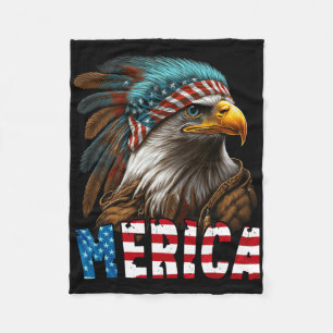 Patriotischer Adler Amerikanische Flagge 4. Juli M Fleecedecke