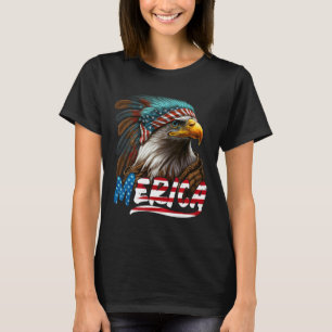 Patriotischer Adler Amerikanische Flagge 4. Juli M T-Shirt
