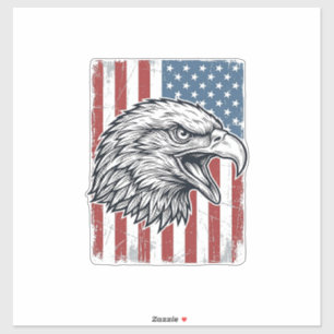 Patriotischer Adler Amerikanische Flagge Vintage G Aufkleber