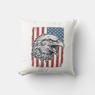 Patriotischer Adler Amerikanische Flagge Vintage G Kissen