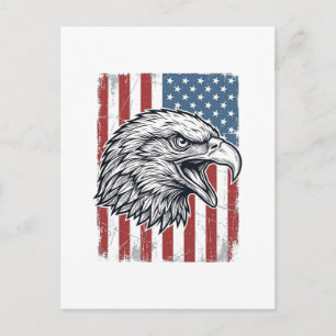 Patriotischer Adler Amerikanische Flagge Vintage G Postkarte