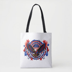 Patriotischer Adler-Ausbruch – Rot Weiß & Blau Kos Tasche