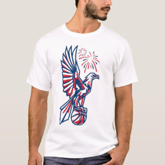 Patriotischer Adler Basketball | Amerikanischer Ad T-Shirt