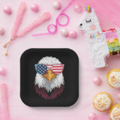 Patriotischer Adler der amerikanischen Flagge am 4 Pappteller (Party)