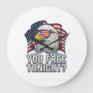Patriotischer Adler Du Bist Heute Abend Frei Vinta Große Wanduhr