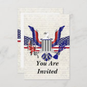 Patriotischer Adler Einladung (Vorne/Hinten)