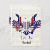 Patriotischer Adler Einladung (Vorne/Hinten)