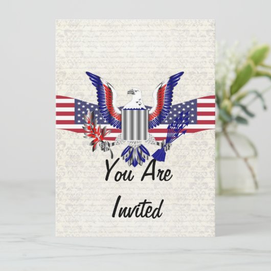 Patriotischer Adler Einladung (Stehend Vorderseite)