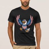 Patriotischer Adler in US Flagge T-Shirt (Vorderseite)