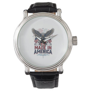 Patriotischer Adler Made in America 4. Juli-Shirt_ Armbanduhr
