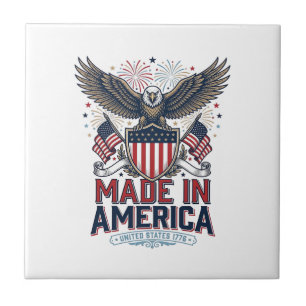 Patriotischer Adler Made in America 4. Juli-Shirt_ Fliese