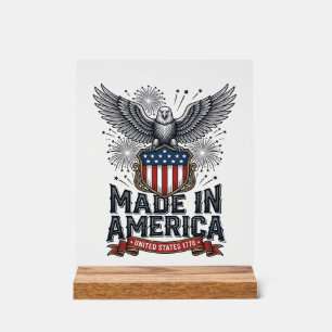 Patriotischer Adler Made in America Vintage Acrylschild
