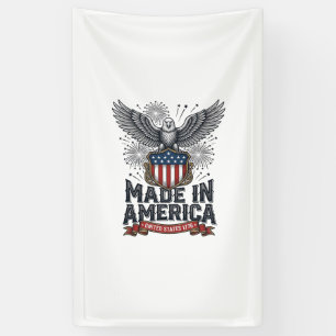 Patriotischer Adler Made in America Vintage Banner