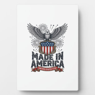 Patriotischer Adler Made in America Vintage Fotoplatte