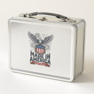 Patriotischer Adler Made in America Vintage Metall Brotdose
