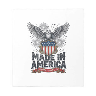 Patriotischer Adler Made in America Vintage Notizblock