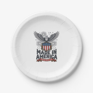 Patriotischer Adler Made in America Vintage Pappteller