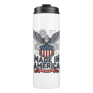 Patriotischer Adler Made in America Vintage Thermosbecher