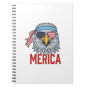Patriotischer Adler Merica Vintage Gravur Shirt De Notizblock