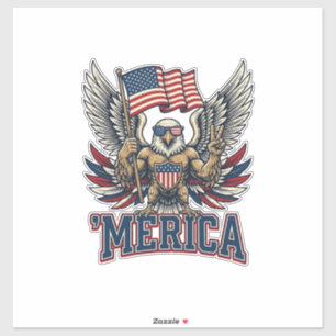 Patriotischer Adler Merica Vintage Vektor-Shirt-De Aufkleber