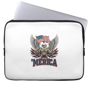 Patriotischer Adler Merica Vintage Vektor-Shirt-De Laptopschutzhülle