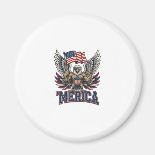 Patriotischer Adler Merica Vintage Vektor-Shirt-De Magnet
