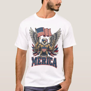 Patriotischer Adler Merica Vintage Vektor-Shirt-De T-Shirt