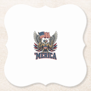 Patriotischer Adler Merica Vintage Vektor-Shirt-De Untersetzer
