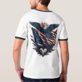 Patriotischer Adler mit amerikanischem T - Shirt (Schwarz voll)
