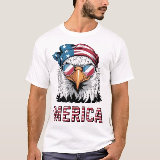 Patriotischer Adler mit Cooler Sonnenbrille "Meric T-Shirt (Vorderseite)
