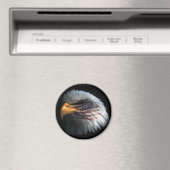 Patriotischer Adler mit Flaggenhintergrund Magnet (In Situ (Geschirrspüler))