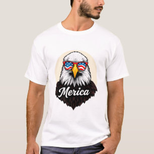 Patriotischer Adler mit Sonnenbrille - Merica Prid T-Shirt