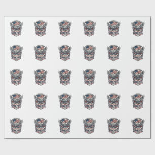 Patriotischer Adler Motorradfahrer Straßenfreiheit Geschenkpapier